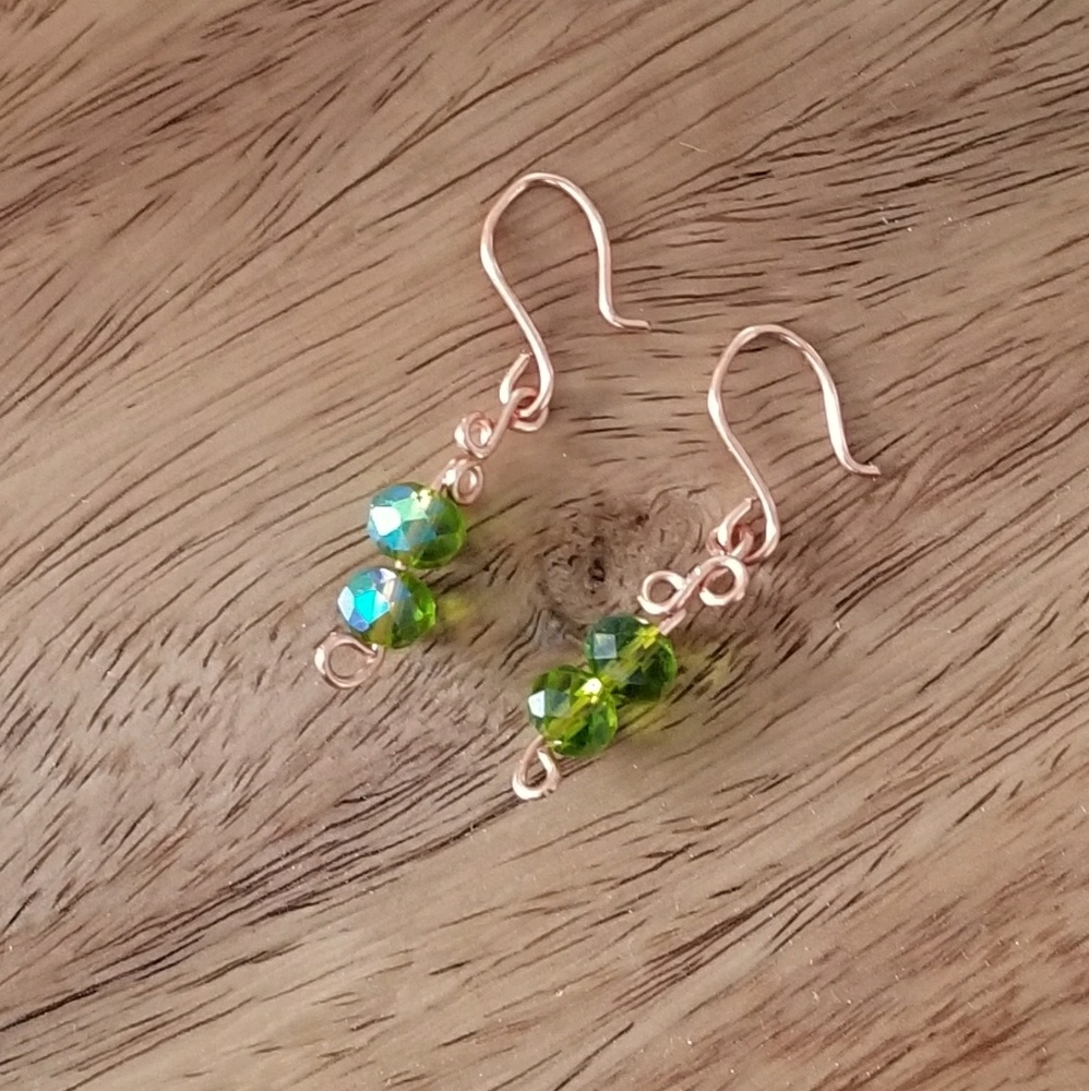 🍃Dazzling Green and Copper Earrings🍃